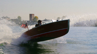 Mitch LaPointe in a 16 ft Special Race Boat Barrel Back