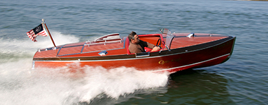 1940 16' Chris Craft Special Race Boat in the water