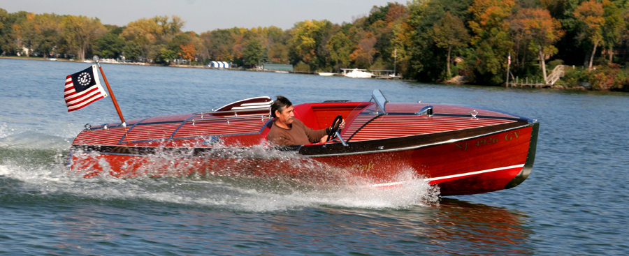 Classic Chris Craft 16 ft Special Race Boat Starboard Side