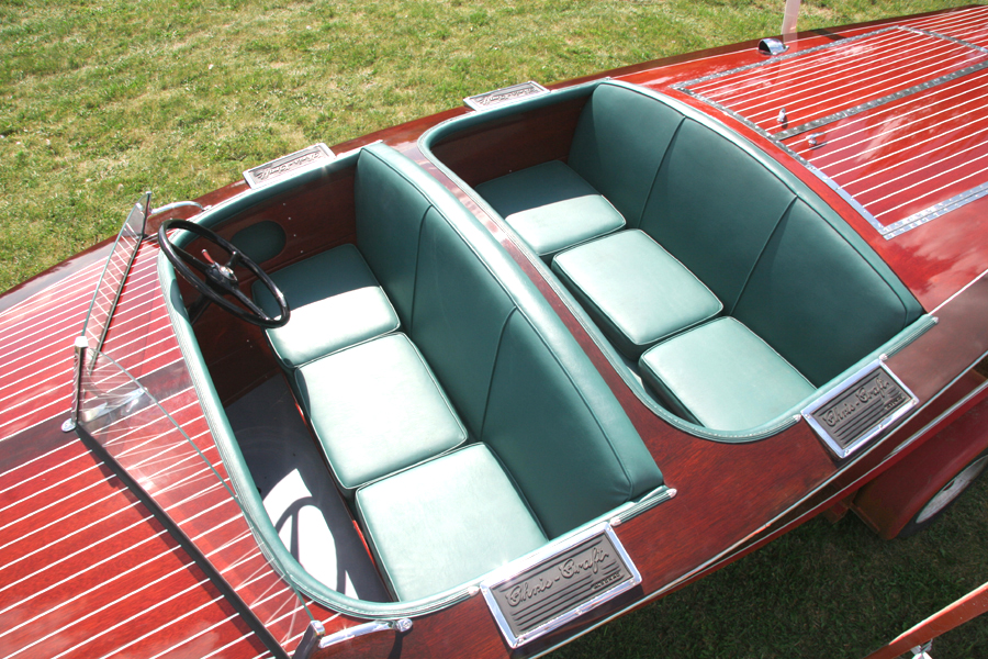 1938 17' Chris Craft Deluxe Runabout upholstery