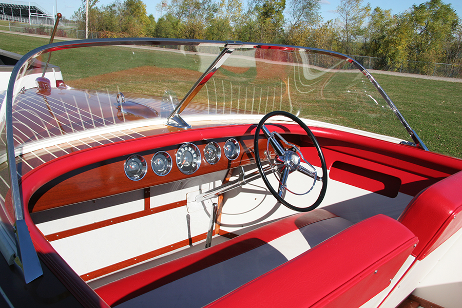 Classic 1959 Chris Craft 18' Capri dash, gauges and steering wheel