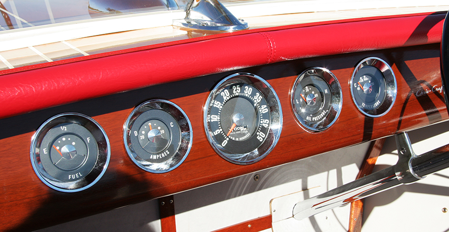 1959 Chris Craft 18' Capri gauges, fuel, amps, speedometer, oil pressure, temperature