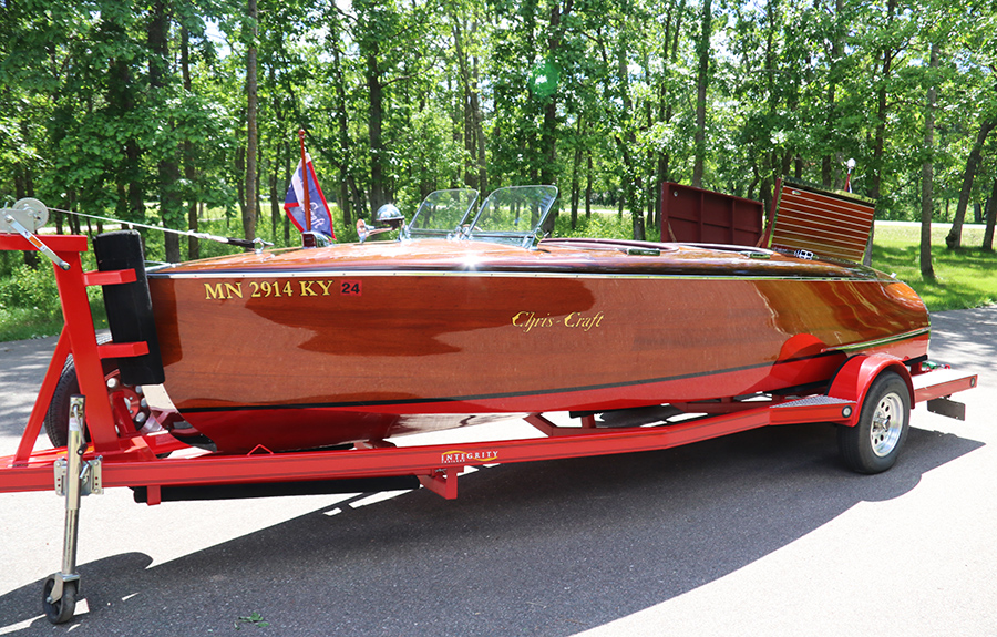 1939 19' Chris Craft Custom Runabout Port Side 