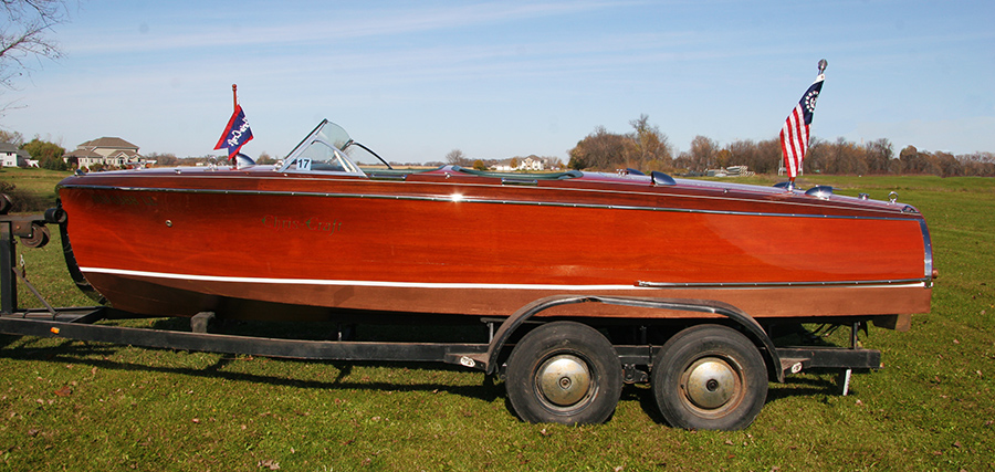 Chris Craft barrel back side view