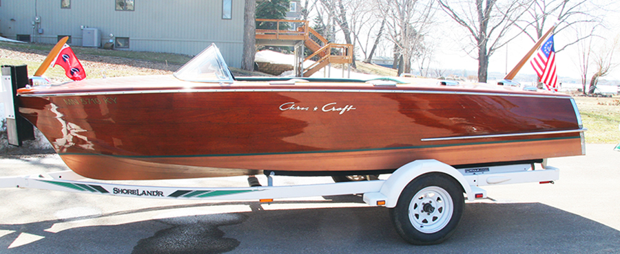 1956 19 ft Chris Craft Capri Wooden Runabout - Side View