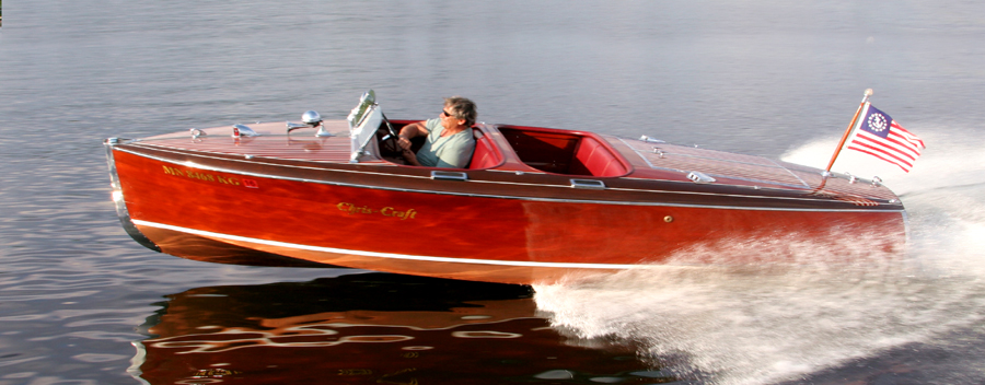 19' Chris Craft Barrel Back Side View