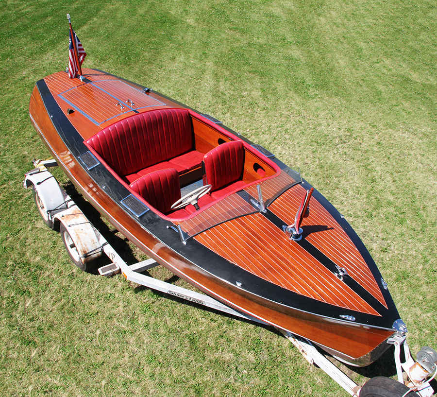 1936 Chris Craft Custom Runabout overhead view