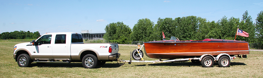 1936 Chris Craft Custom Runabout trailer