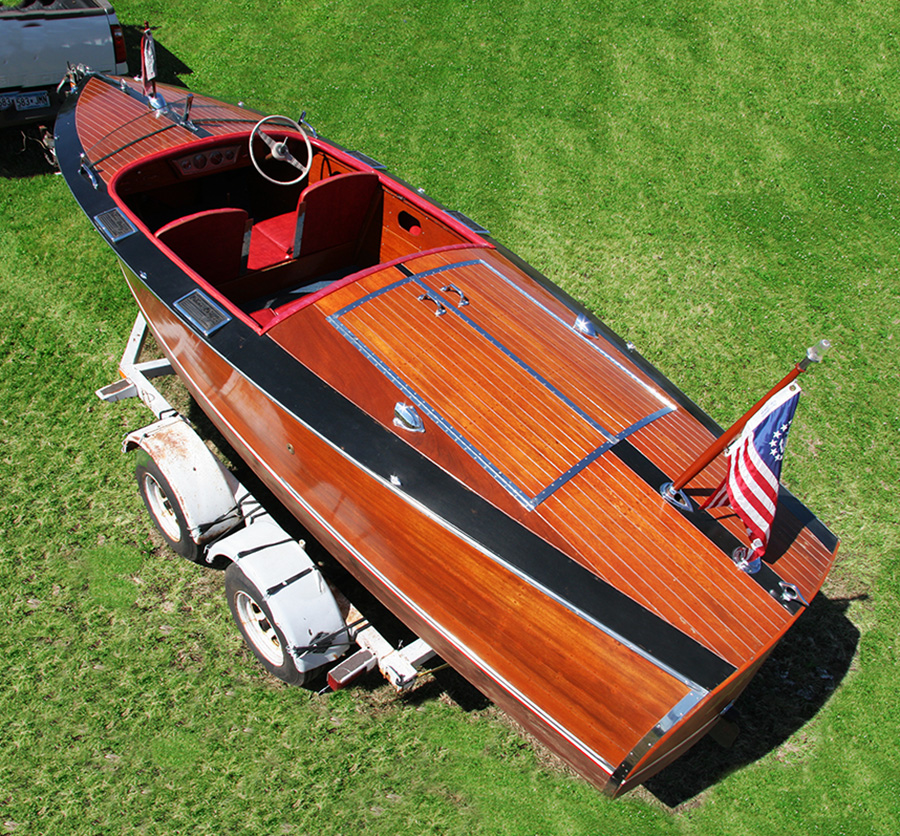 1936 Chris Craft Custom Runabout rear deck