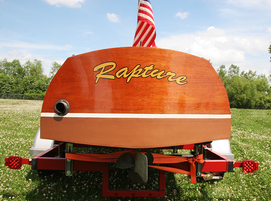 1937 19' Chris Craft Custom Runabout transom