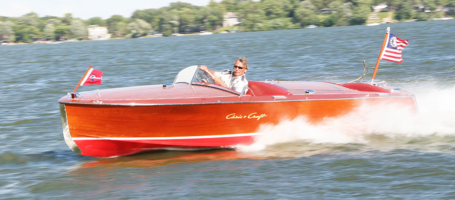 Chris Craft 19' Racing Runabout in the water