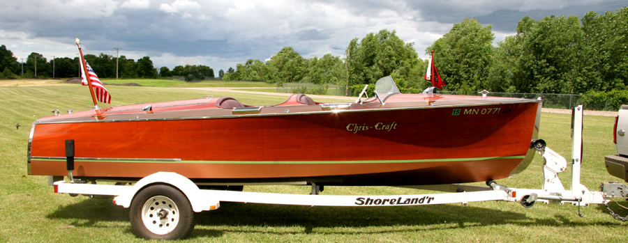 19' Chris Craft Custom Runabout, starboard side view