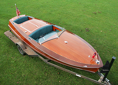 Handmade Wooden Classic Boat Model NEW Chris Craft Runabout 21" 