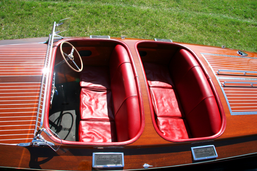 1937 25' Chris Craft Triple Cockpit upholstery