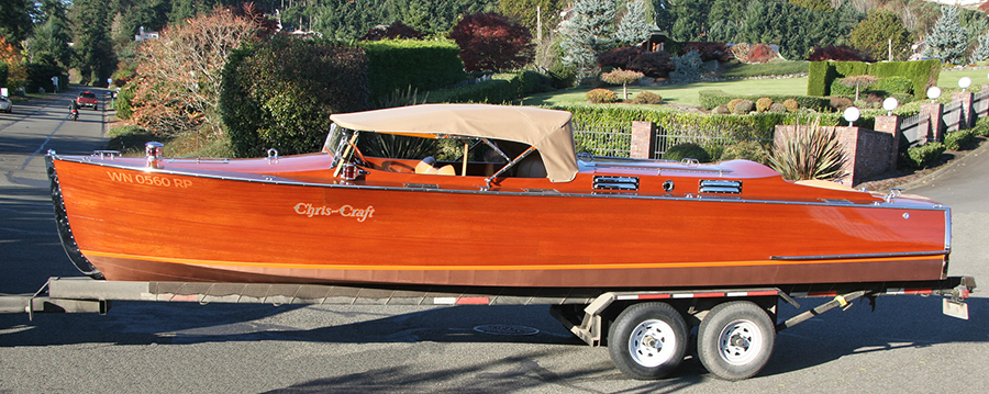 1928 26' Chris Craft Triple Cockpit port side