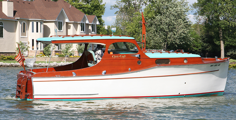 1936 Chris Craft 28 Wooden Cabin Cruiser For Sale