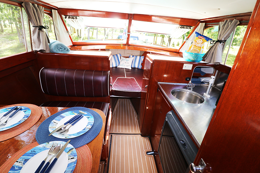 Classic Chris Craft Cabin Cruiser Galley