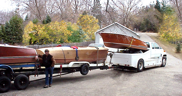 transporting wooden Chris Craft boats